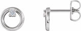 14K White Gold .06 CTW Natural Diamond Circle Earrings