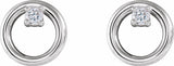 14K White .06 CTW Natural Diamond Circle Earrings