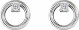 14K White Gold .06 CTW Natural Diamond Circle Earrings
