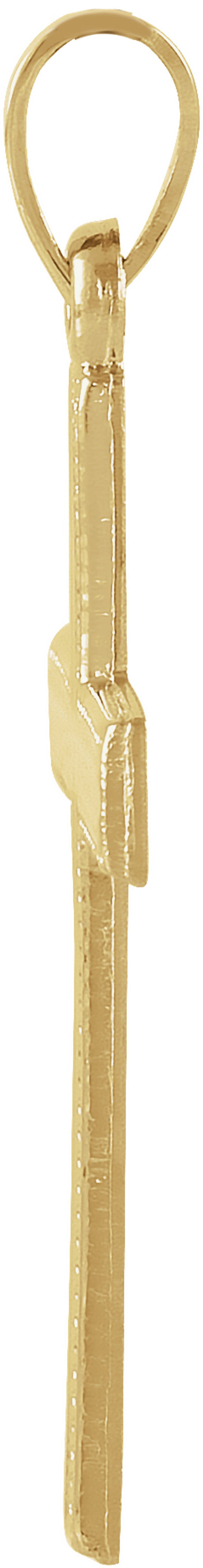 14K Yellow Gold 21x13.5 mm Cross Pendant  