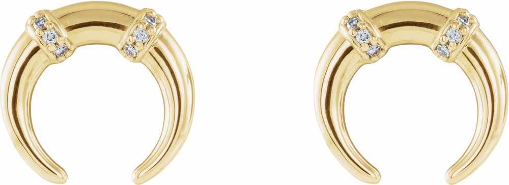 14K Yellow Gold .03 CTW Natural Diamond Crescent Earrings