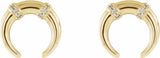14K Yellow Gold .03 CTW Natural Diamond Crescent Earrings