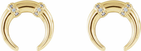 14K Yellow Gold .03 CTW Natural Diamond Crescent Earrings