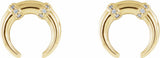 14K Yellow .03 CTW Natural Diamond Crescent Earrings