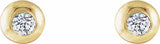 14K Yellow Gold 1/8 CTW Natural Diamond Domed Stud Earring