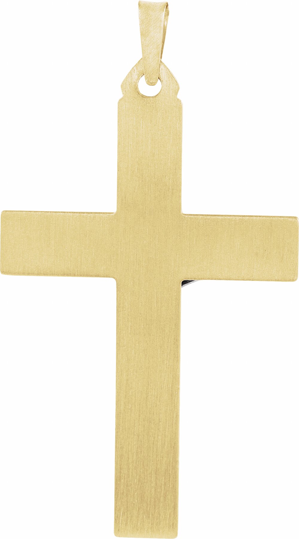 14K Yellow/White 37.6x22 mm Hollow Crucifix Pendant