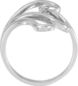 14K White Freeform Ring