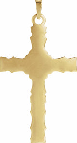 14K Yellow/White 36x24 mm Crucifix Pendant