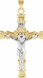 14K Yellow/White 43.5x29.5 mm Crucifix Pendant