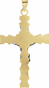 14K Yellow/White 43.5x29.5 mm Crucifix Pendant