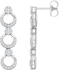 14K White Gold 1/2 CTW Natural Diamond Geometric Earrings