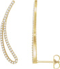 14K Yellow Gold 1/4 CTW Natural Diamond Ear Climbers