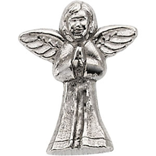 14K White Praying Angel Lapel Pin