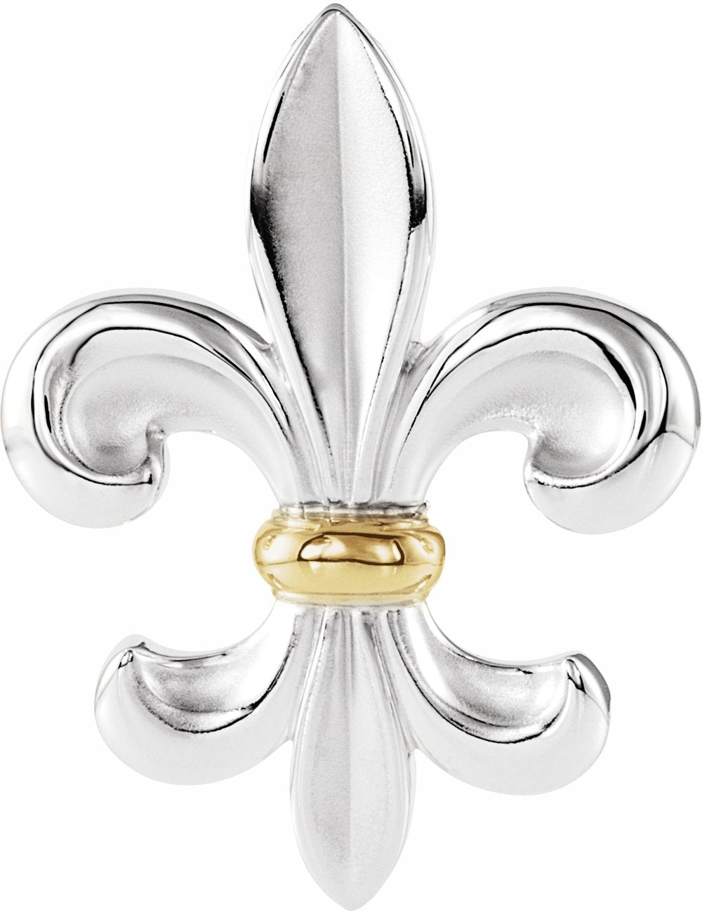 Sterling Silver & 14K Yellow Fleur-de-lis Pendant 