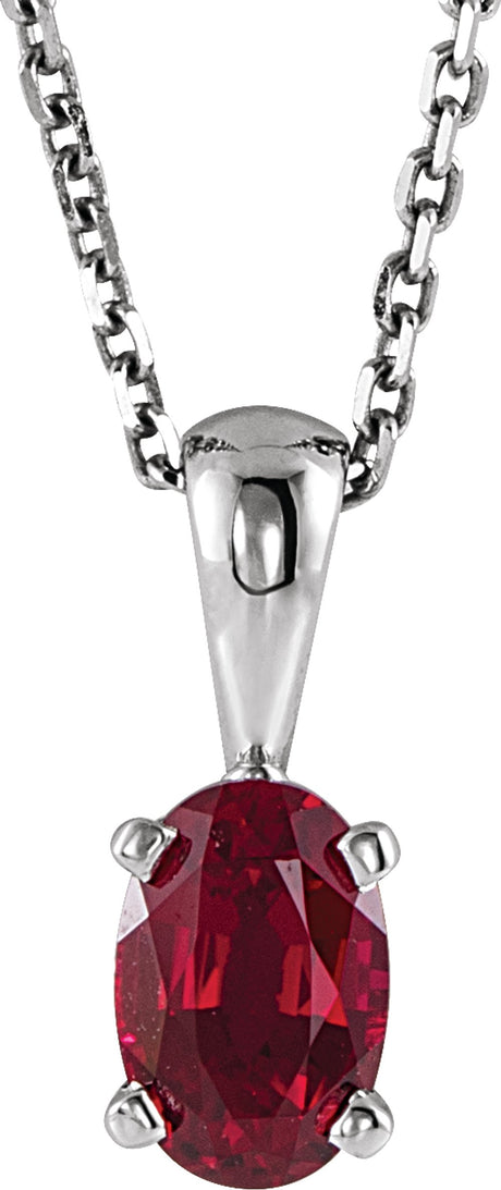 Sterling Silver Natural Mozambique Garnet 16-18" Necklace