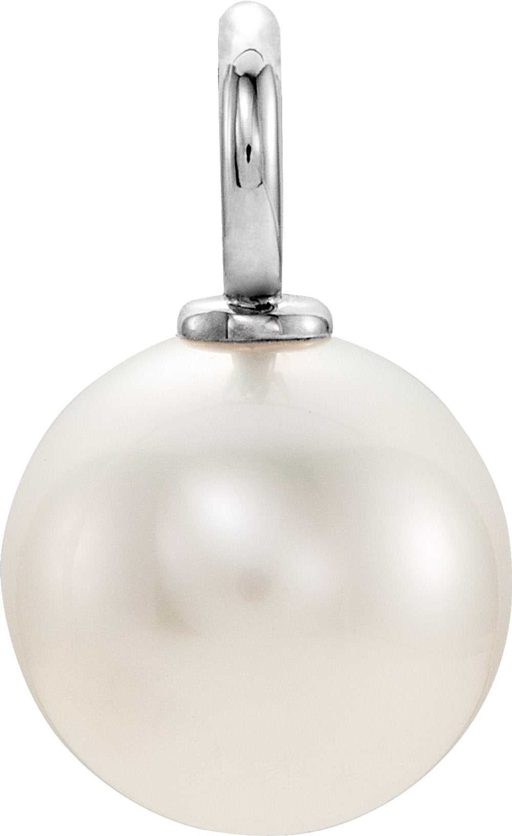 14K White Cultured White Freshwater Pearl Pendant