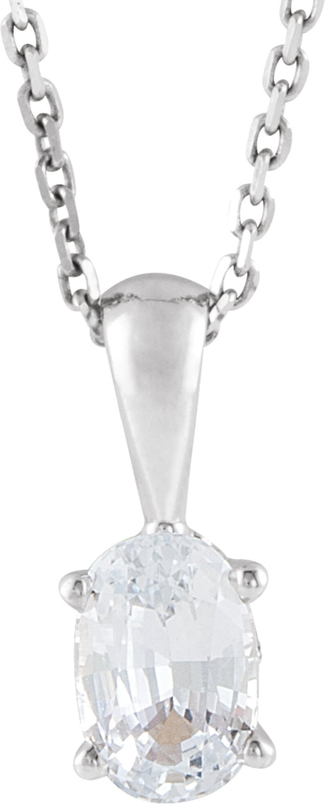 Sterling Silver Lab-Grown Diamond 16-18" Necklace