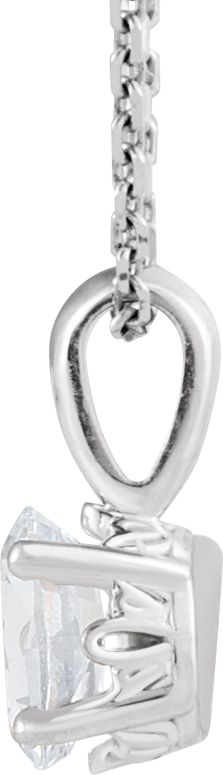 Sterling Silver Lab-Grown Diamond 16-18" Necklace