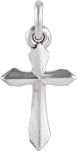 14K White Gold Cross Pendant
