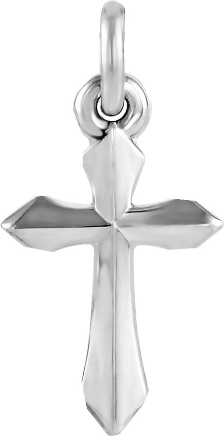 14K White Gold Cross Pendant