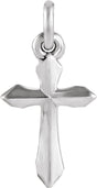 14K White Gold Cross Pendant
