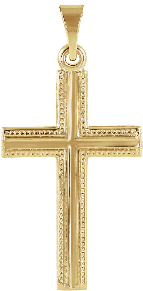 14K Yellow Gold 21x13.5 mm Cross Pendant  