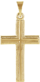 14K Yellow Gold 21x13.5 mm Cross Pendant  