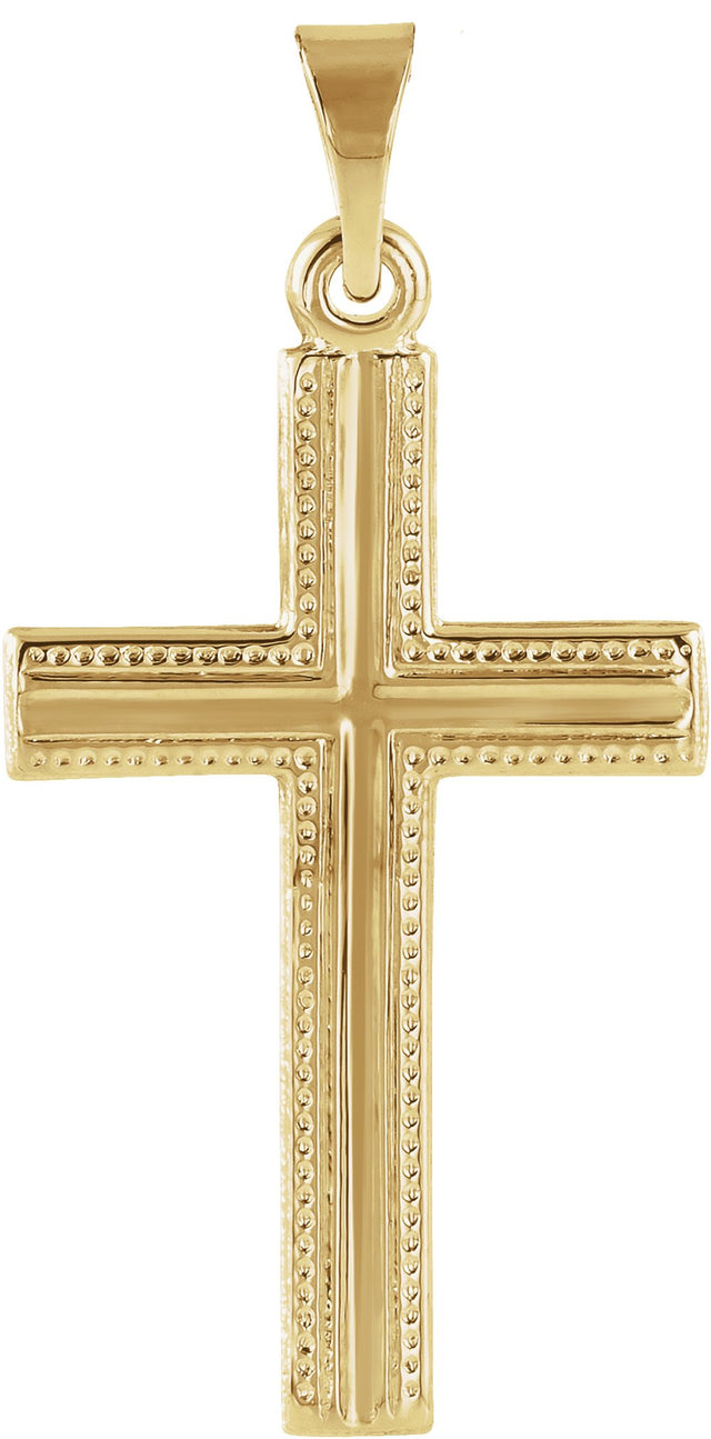14K Yellow Gold 21x13.5 mm Cross Pendant  