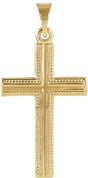 14K Yellow Gold 21x13.5 mm Cross Pendant  