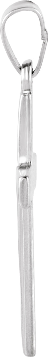 14K White Gold 21x14 mm Cross Pendant  