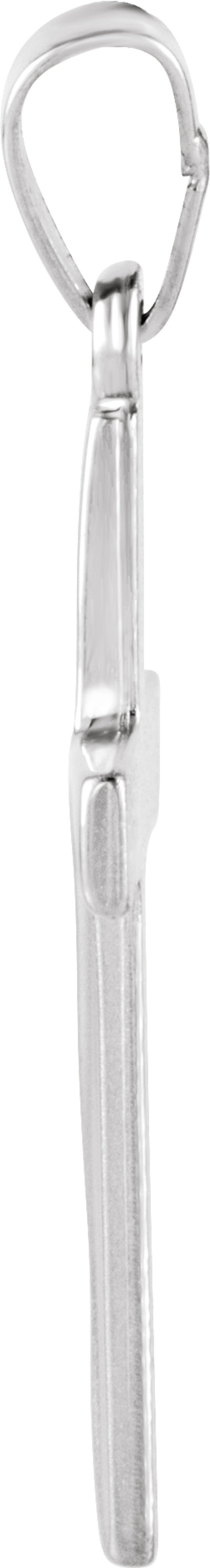 14K White Gold 21x14 mm Cross Pendant  