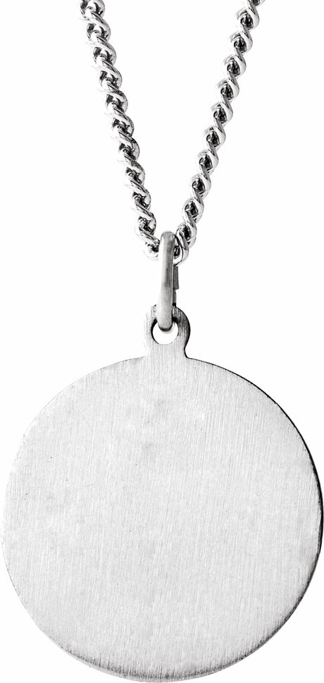 Sterling Silver 18 mm Round St. Raphael 18" Necklace
