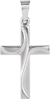 14K White Gold 21x14 mm Cross Pendant  