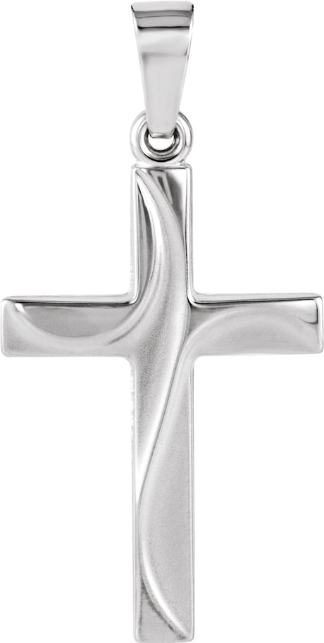 14K White Gold 21x14 mm Cross Pendant  