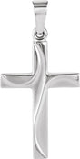 14K White Gold 21x14 mm Cross Pendant  