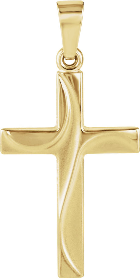 14K Yellow Gold 21x14 mm Cross Pendant  