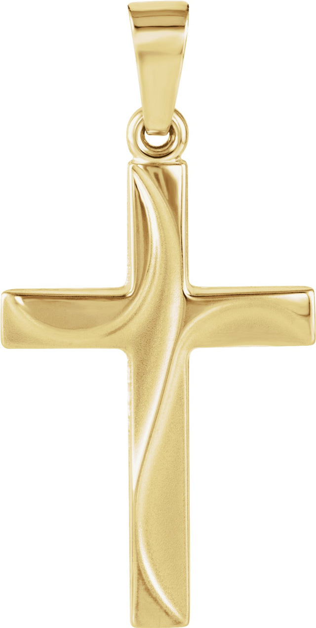 14K Yellow Gold 21x14 mm Cross Pendant  