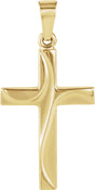 14K Yellow Gold 21x14 mm Cross Pendant  