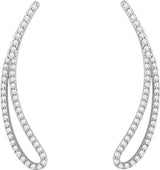 14K White 1/4 CTW Natural Diamond Ear Climbers