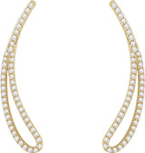 14K Yellow Gold 1/4 CTW Natural Diamond Ear Climbers