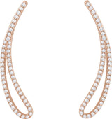 14K Rose 1/4 CTW Natural Diamond Ear Climbers