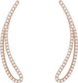 14K Rose Gold 1/4 CTW Natural Diamond Ear Climbers