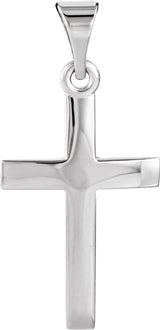 14K White Gold Cross Pendant