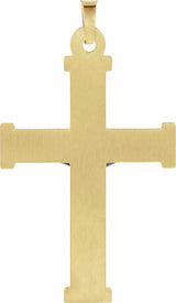 14K Yellow/White 25.3x18 mm Hollow Crucifix Pendant