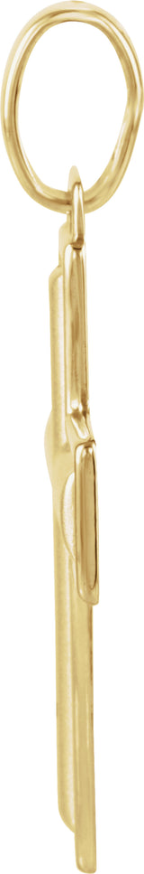 14K Yellow Gold 1/10 CTW Natural Diamond Cross Pendant 