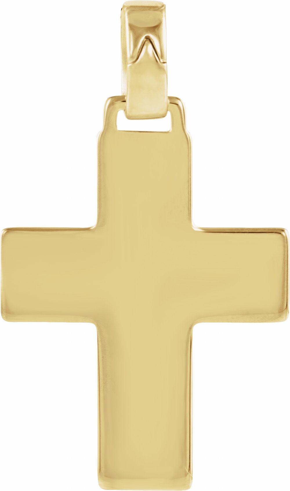 14K Yellow Gold 30x24 mm Cross Pendant