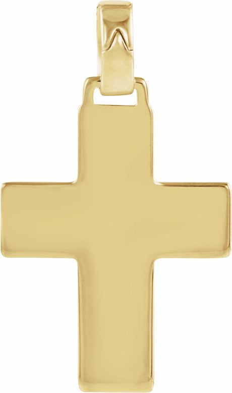 14K Yellow Gold 30x24 mm Cross Pendant
