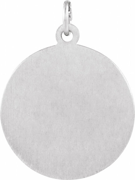 14K White 15 mm Round St. Francis of Assisi Medal