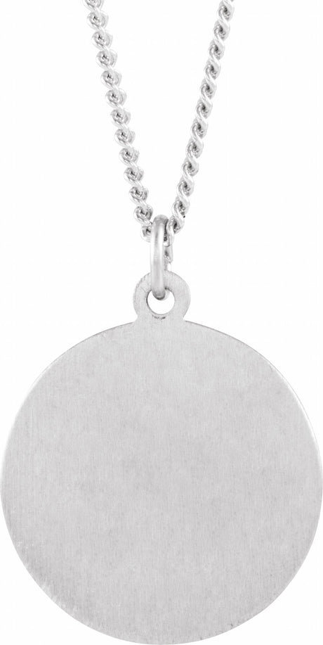 Sterling Silver 18 mm Round St. Francis of Assisi Medal 18" Necklace