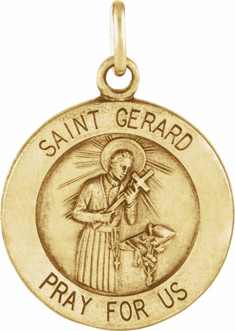14K Yellow 12 mm St. Gerard Medal